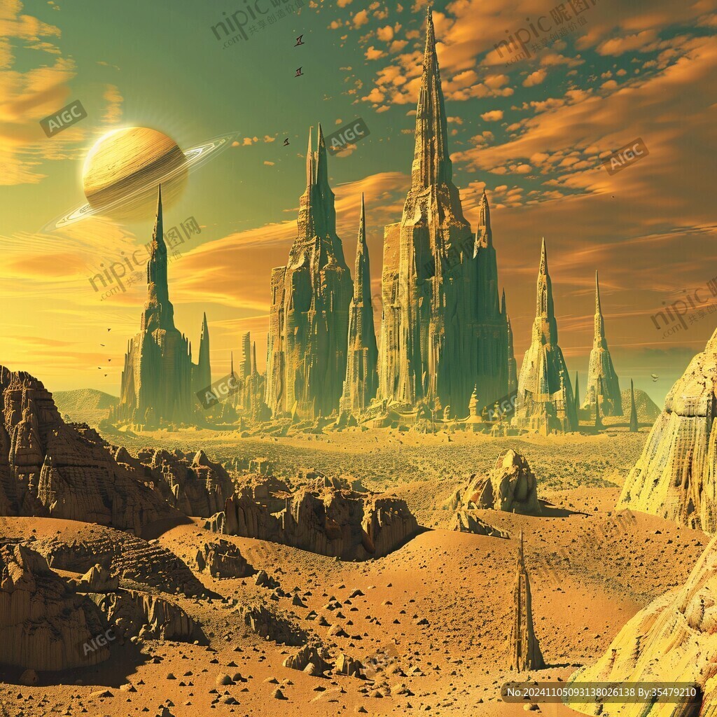 外星球幻想场景插画