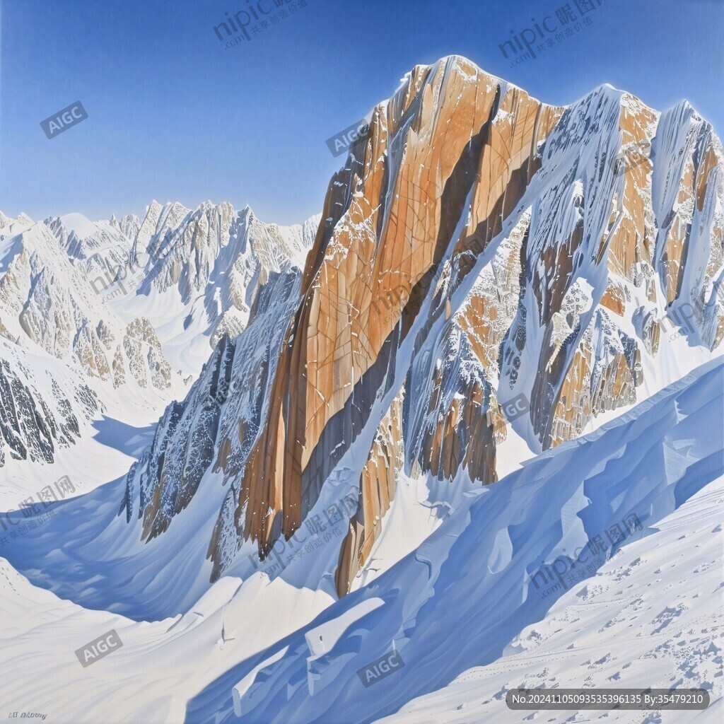 电脑绘画雪山