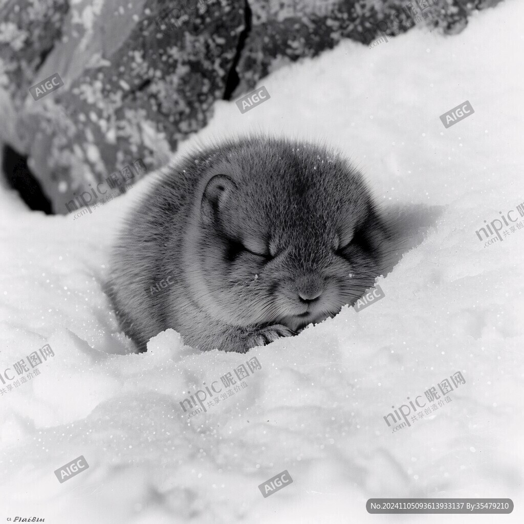 雪地中的猫咪