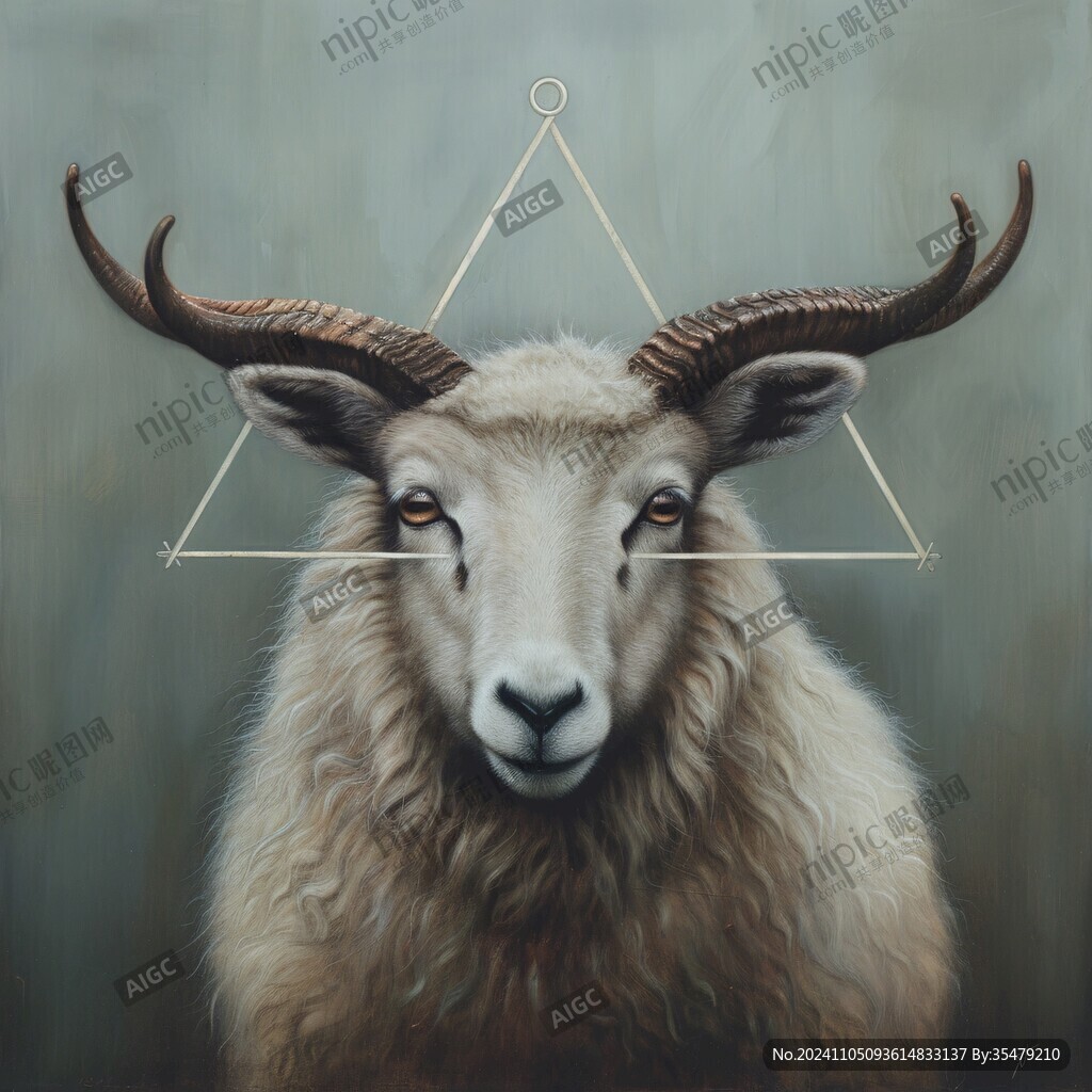 手绘山羊工作室装饰画