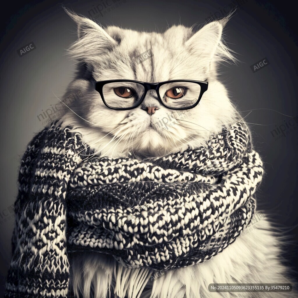 戴围巾的猫