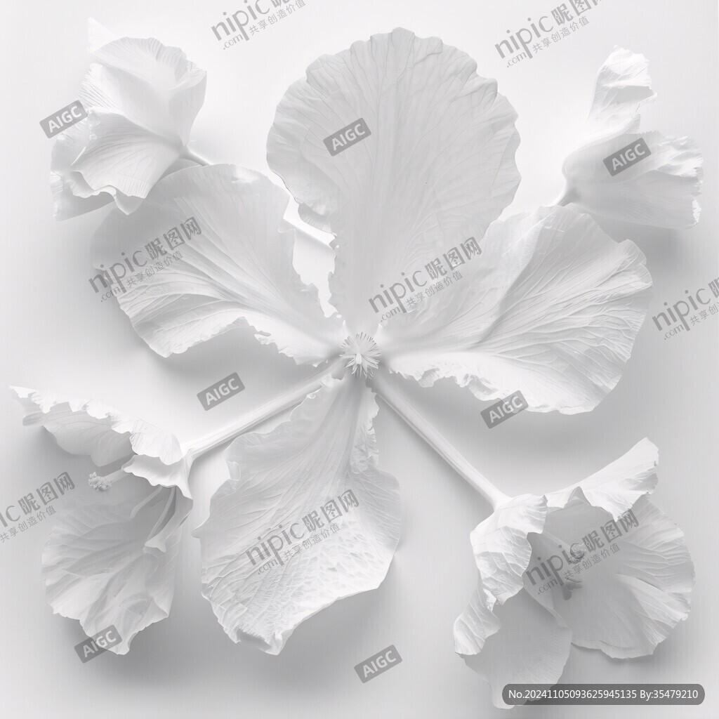 立体白色花卉