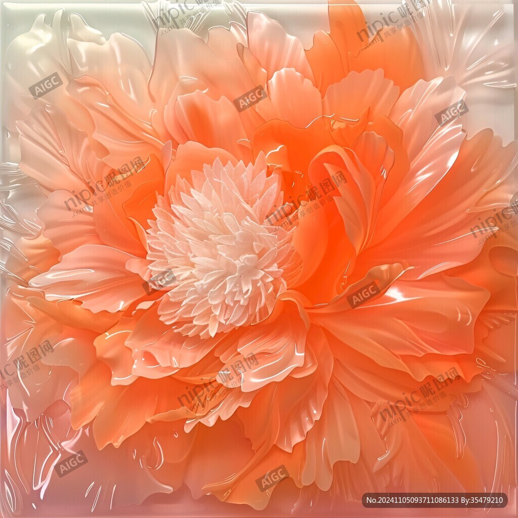 牡丹花艺术玻璃模板