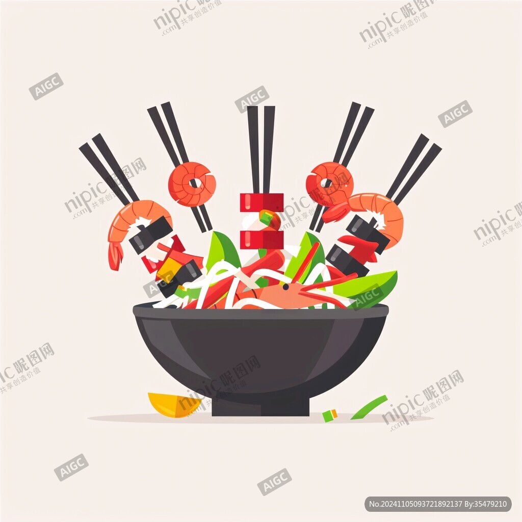 手绘卡通串串香