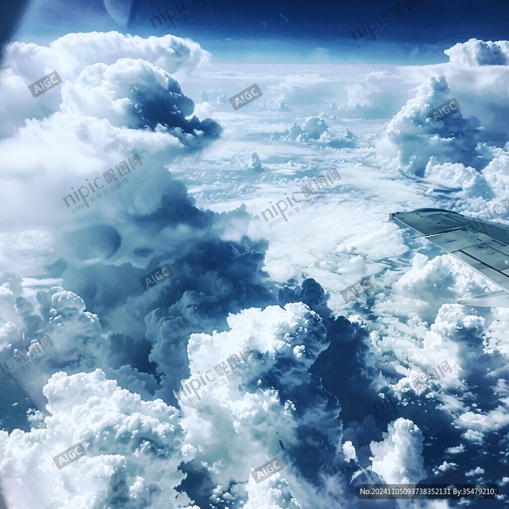 旅行万米高空白云