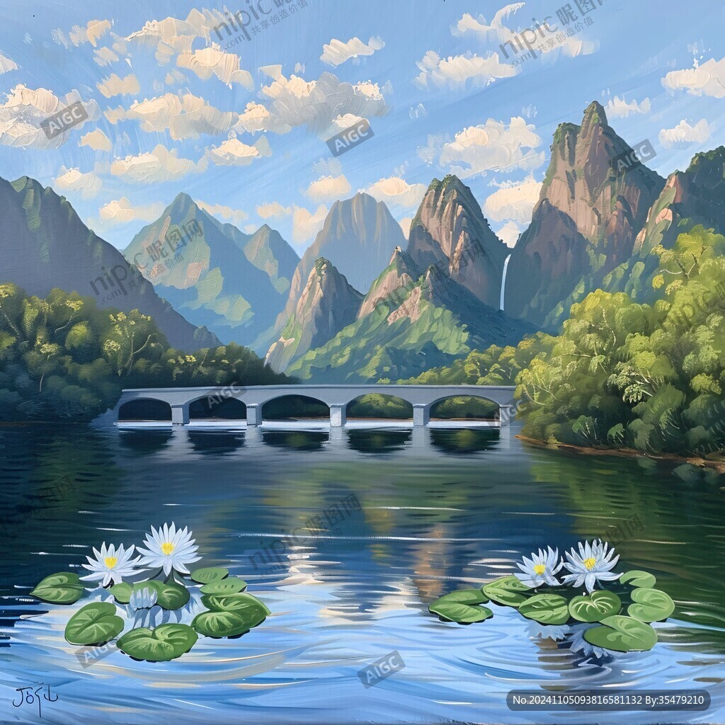 插画山水风景