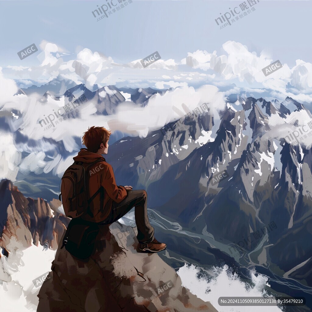 一个人看雪山