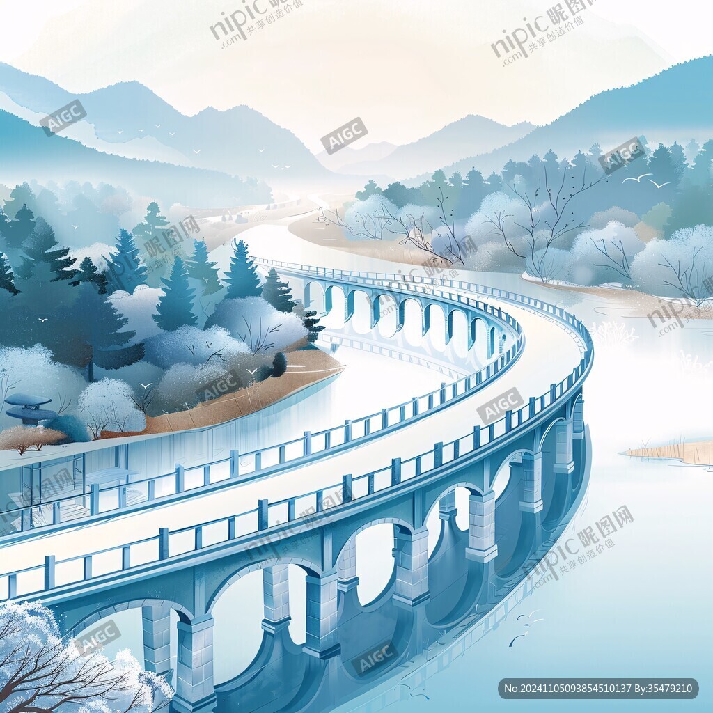 小桥插画