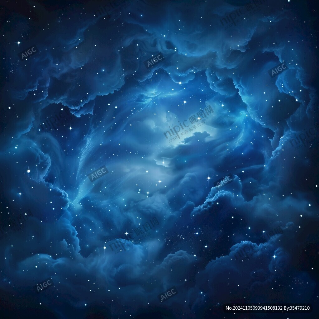 浪漫星空蓝色星云