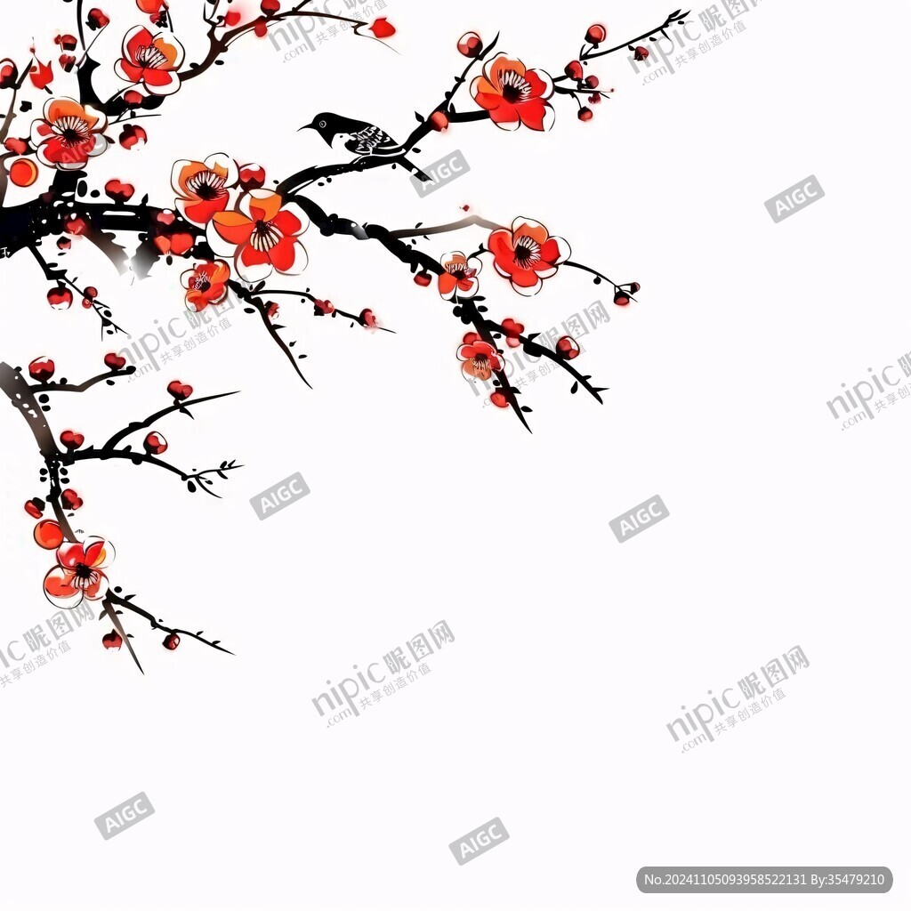 手绘梅花背景