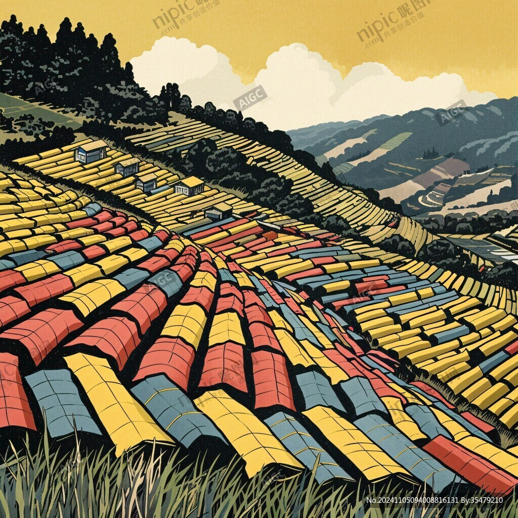 梯田插画