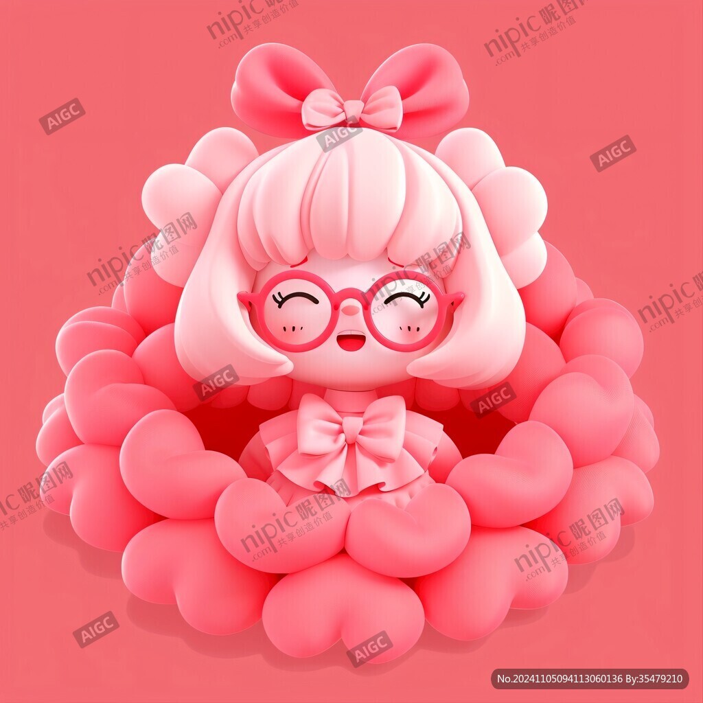 粉色卡通玩偶设计
