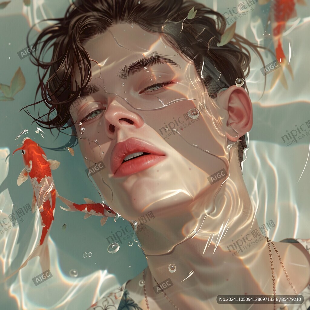 唯美男生插画