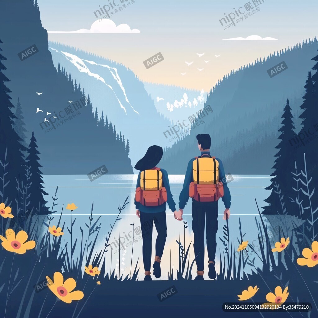 山水风景旅行人物