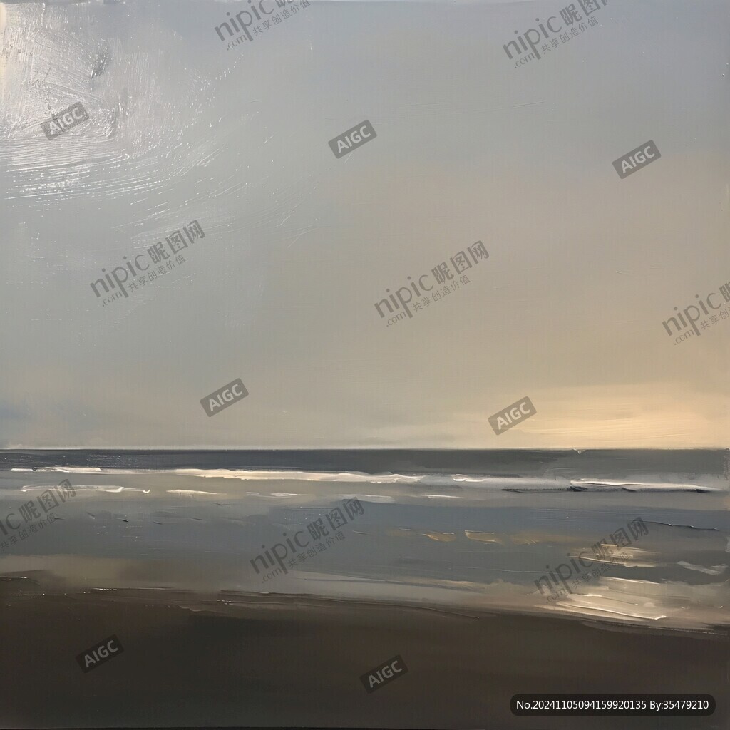 海天一色绘画