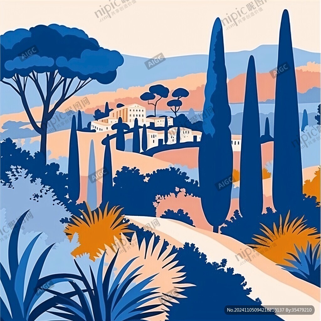 雅典插画宣传素材背景