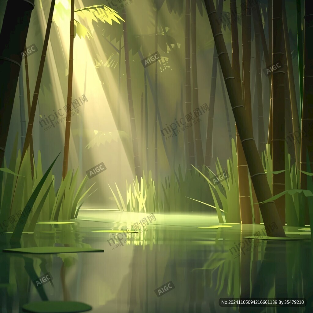 竹林背景插画