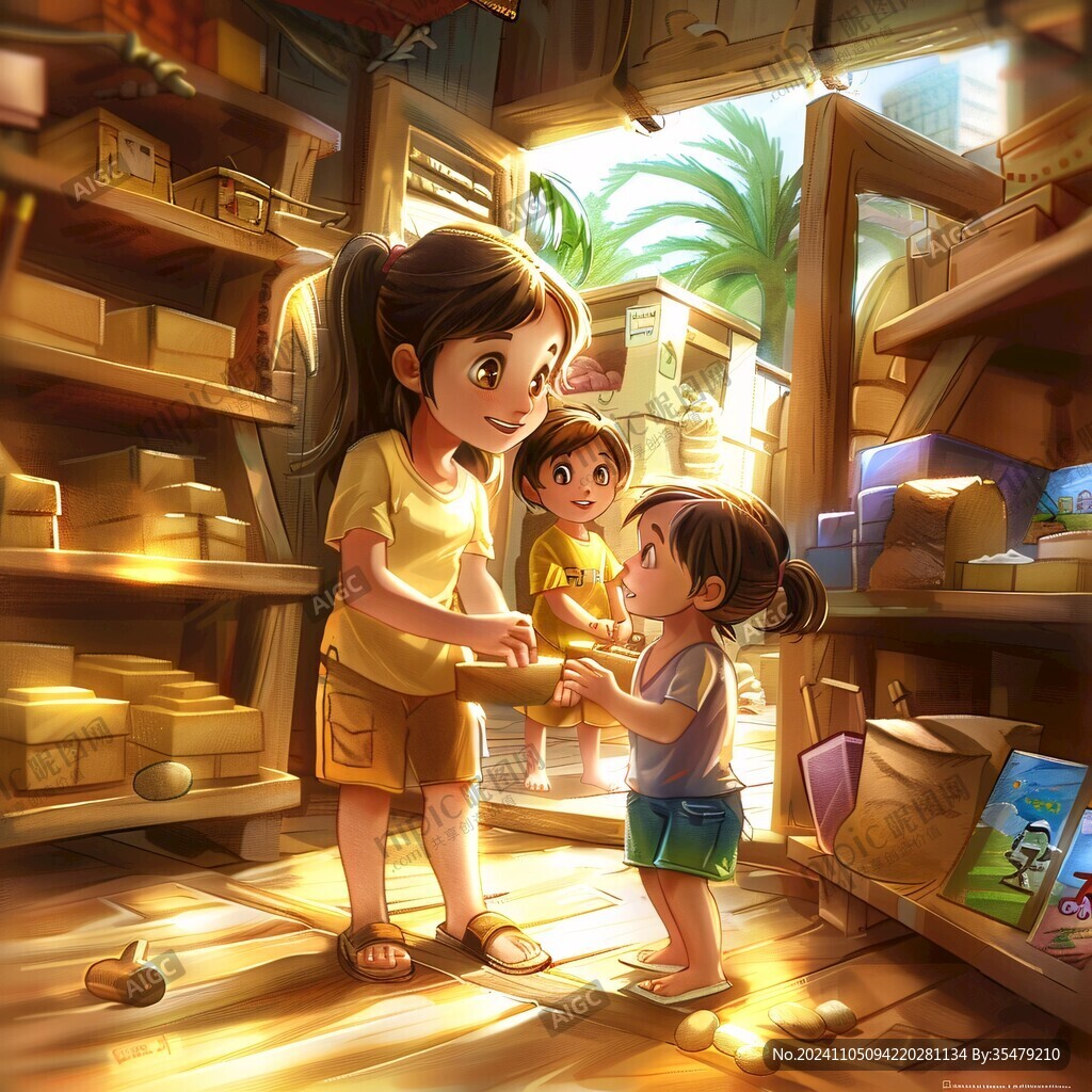 温馨插画母亲