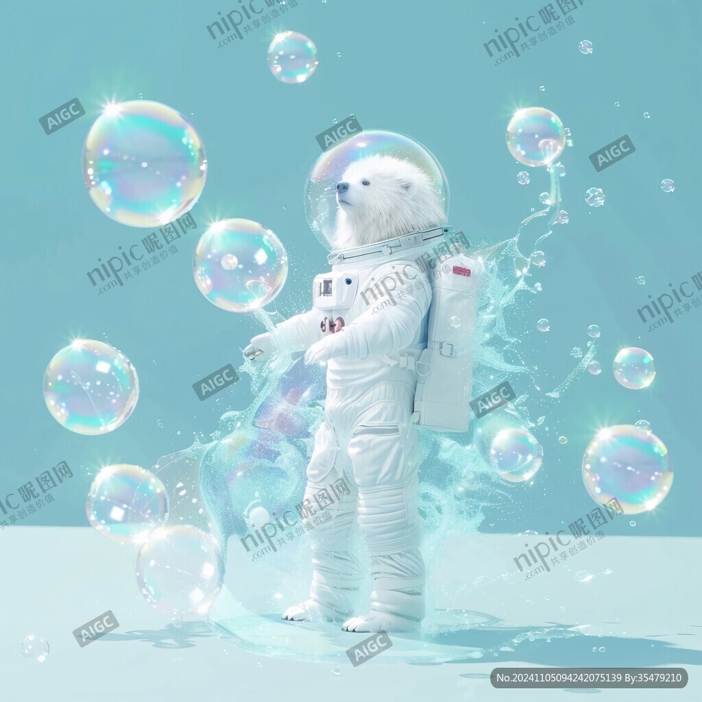 拿着气球的宇航员