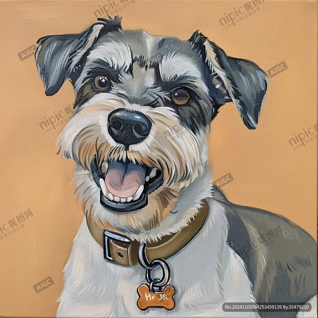狗狗写实插画