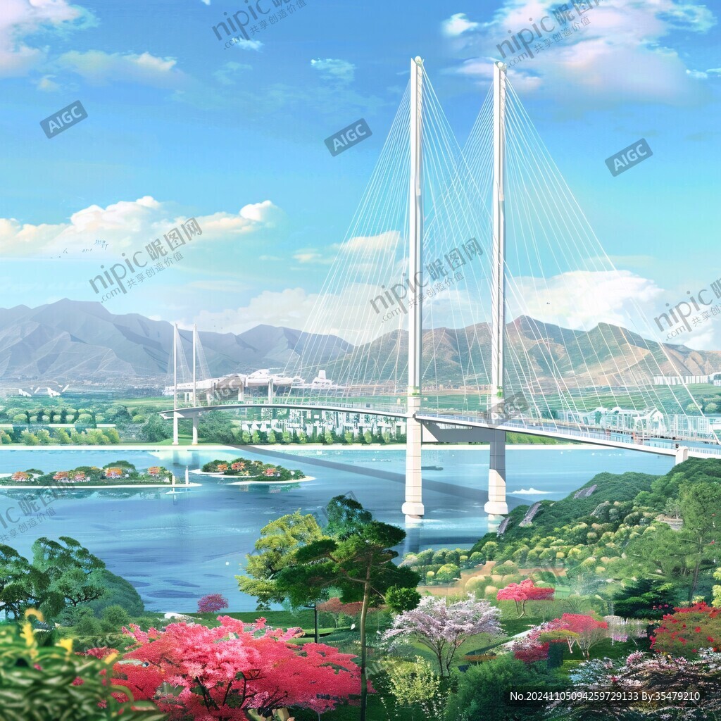 舟岱大桥插画