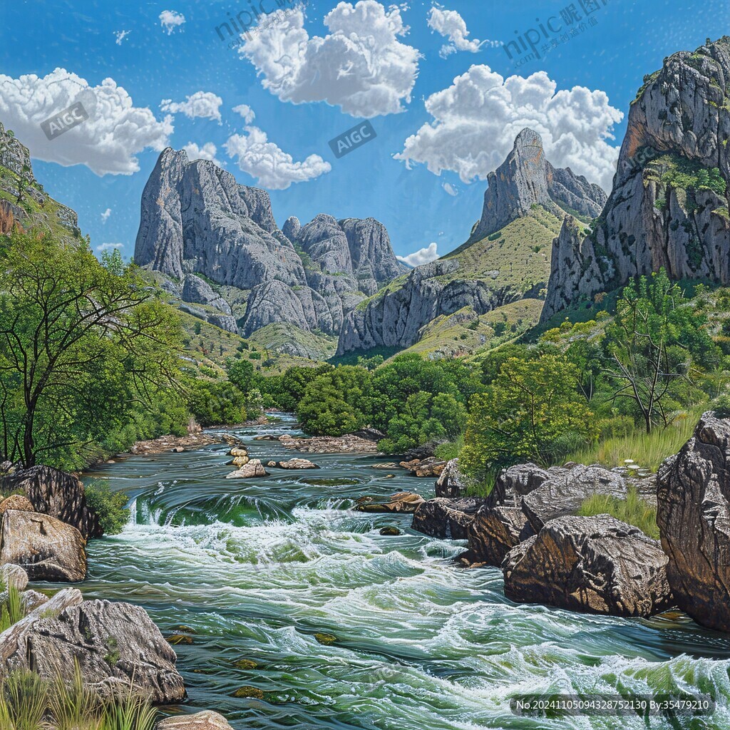 山河立体画