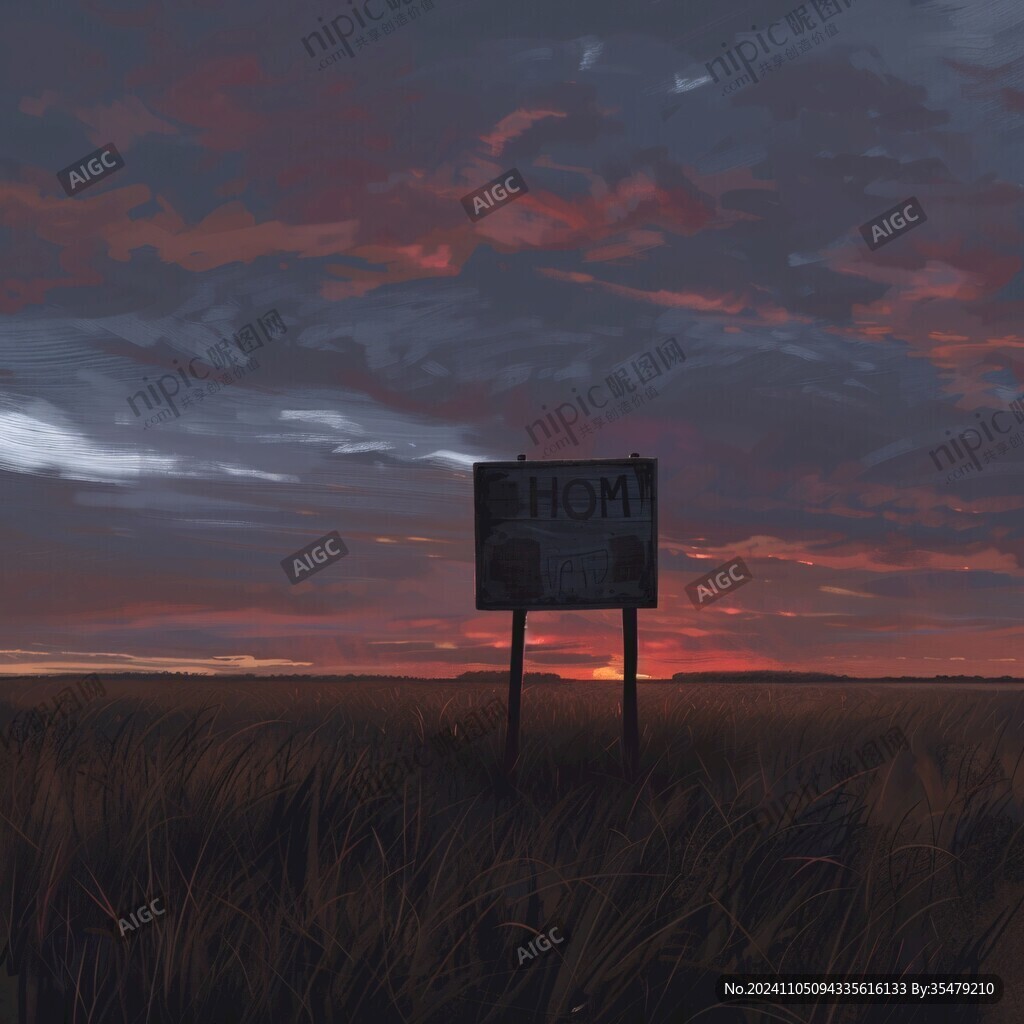 荒野黄昏插画