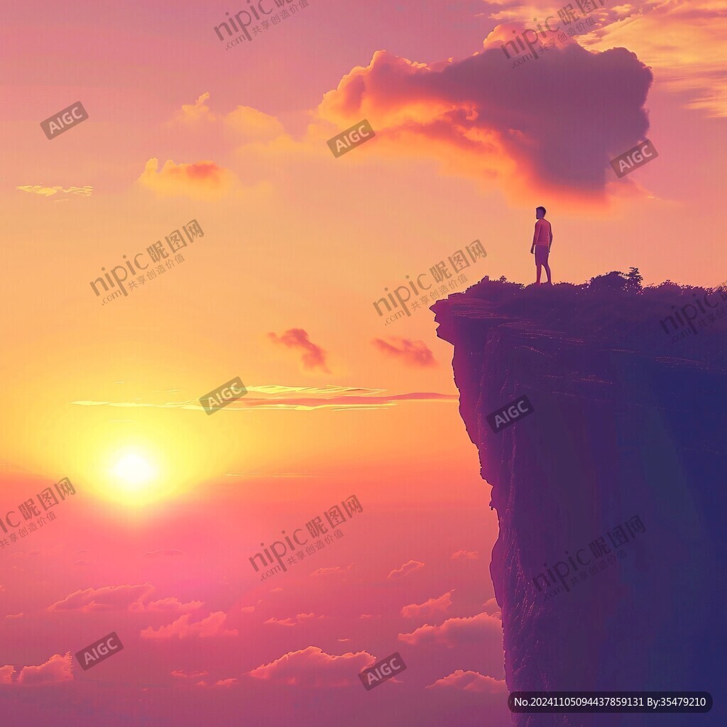 云顶观日插画