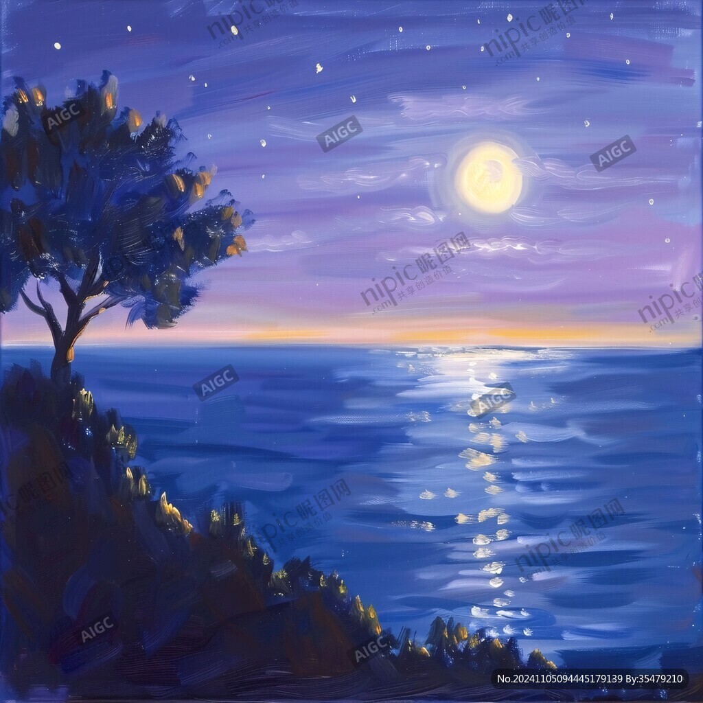 夜色油画