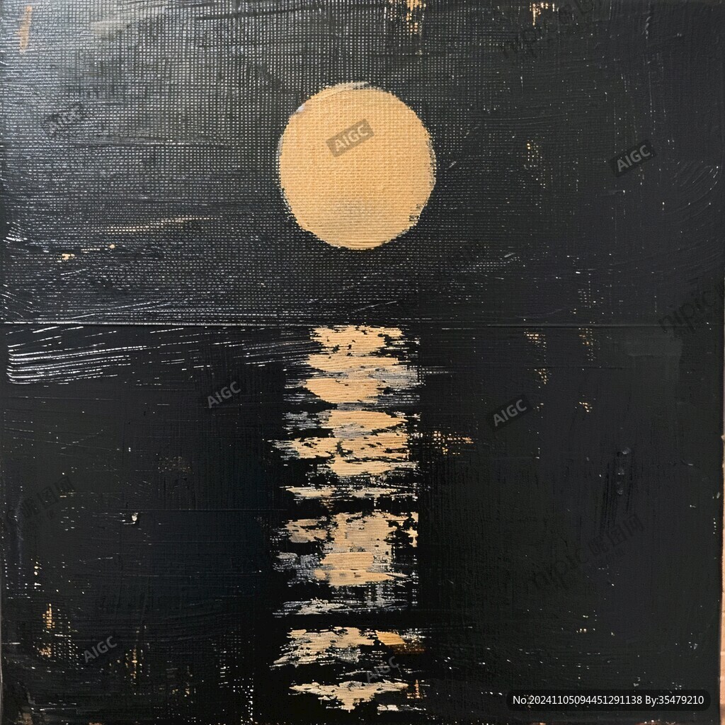 月亮油画