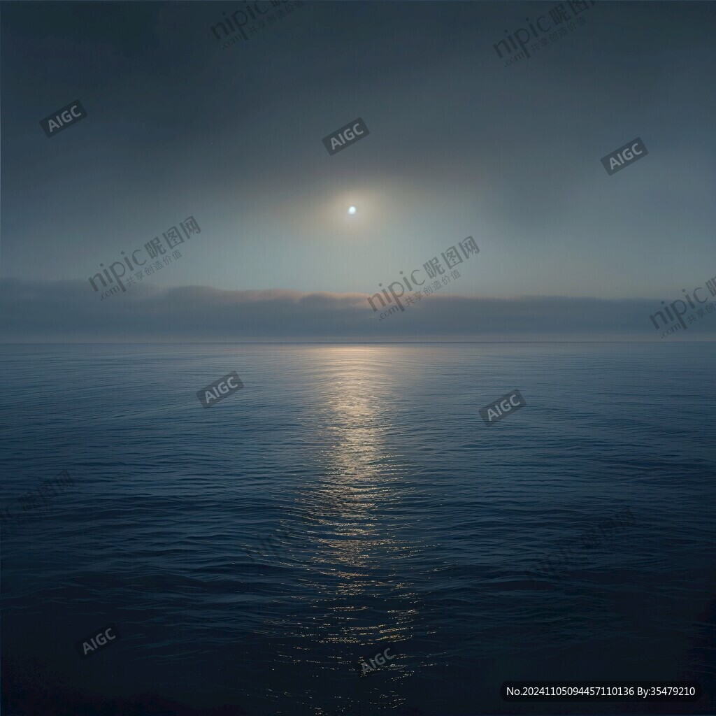 大海大地月光自然