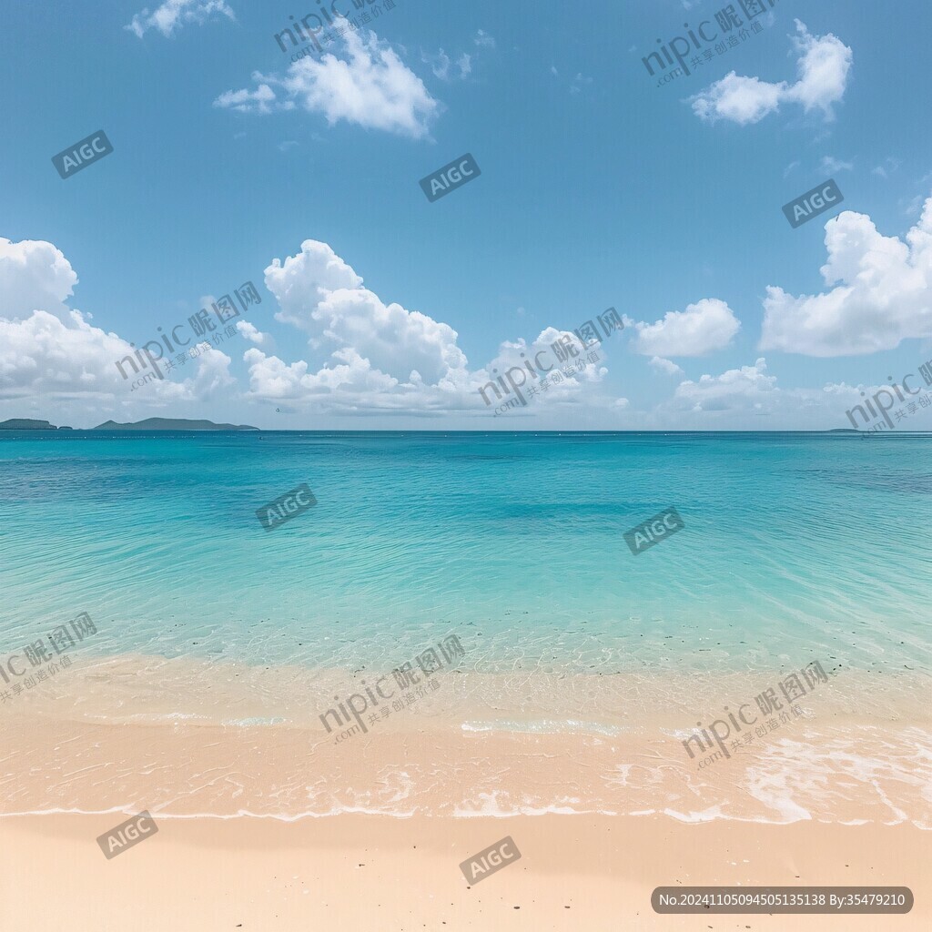 碧海蓝天沙滩白云