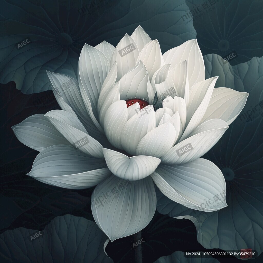 鼠绘精绘莲花花朵