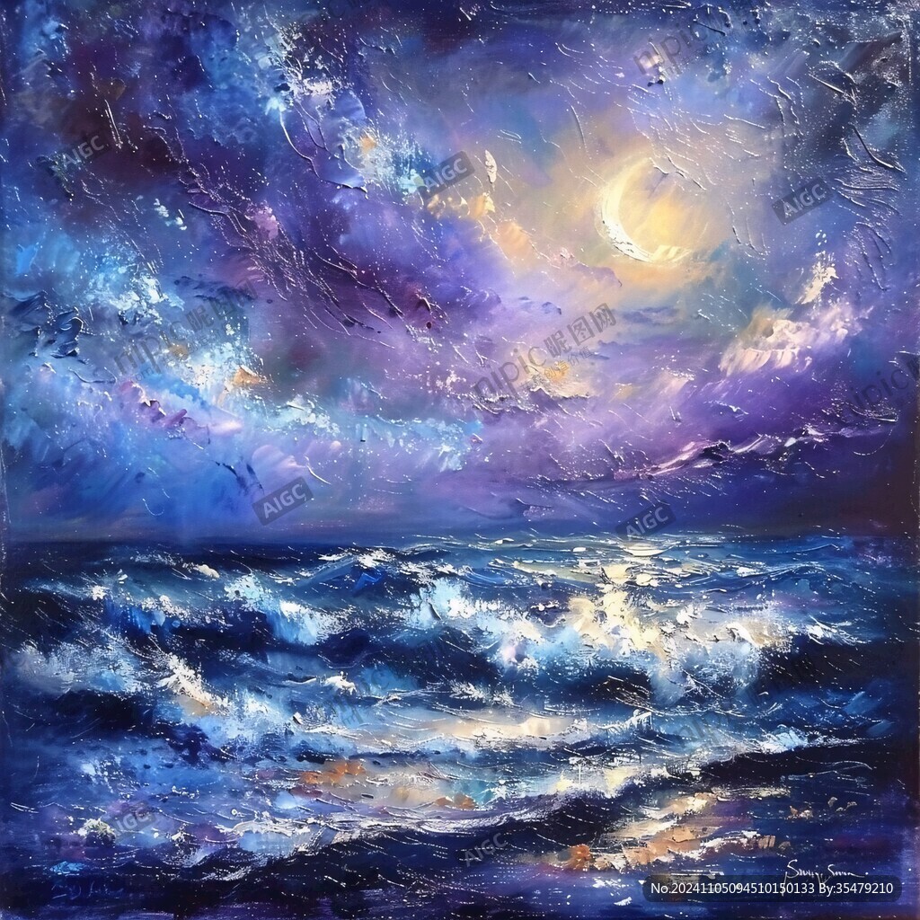 月夜油画
