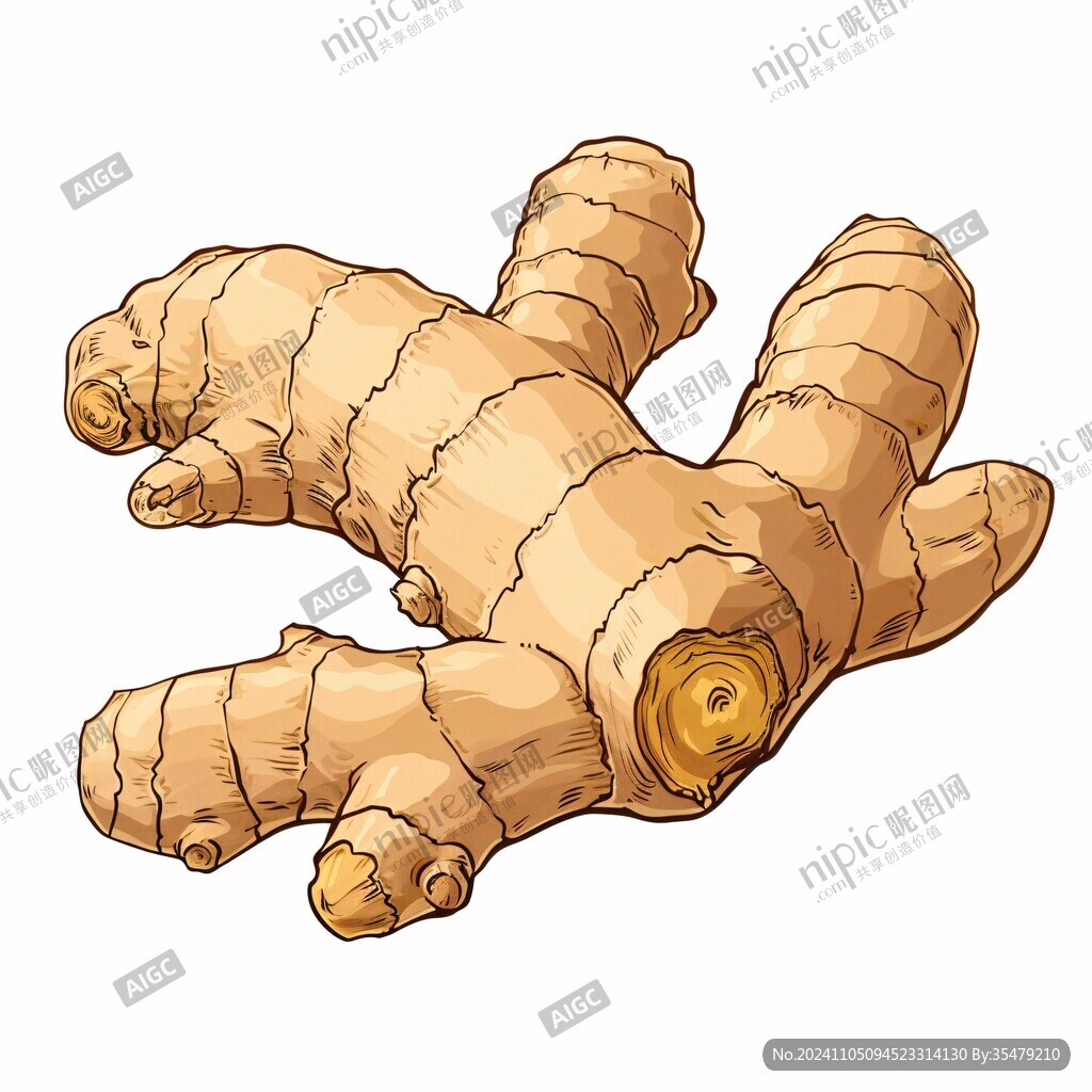 高清手绘生姜