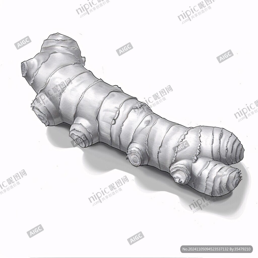高清手绘生姜