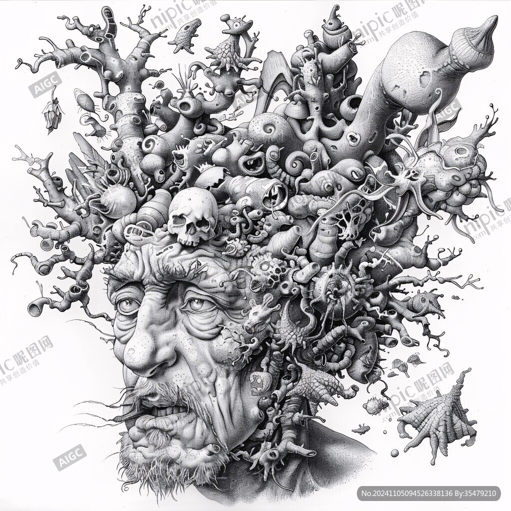 恐怖丧尸立体画