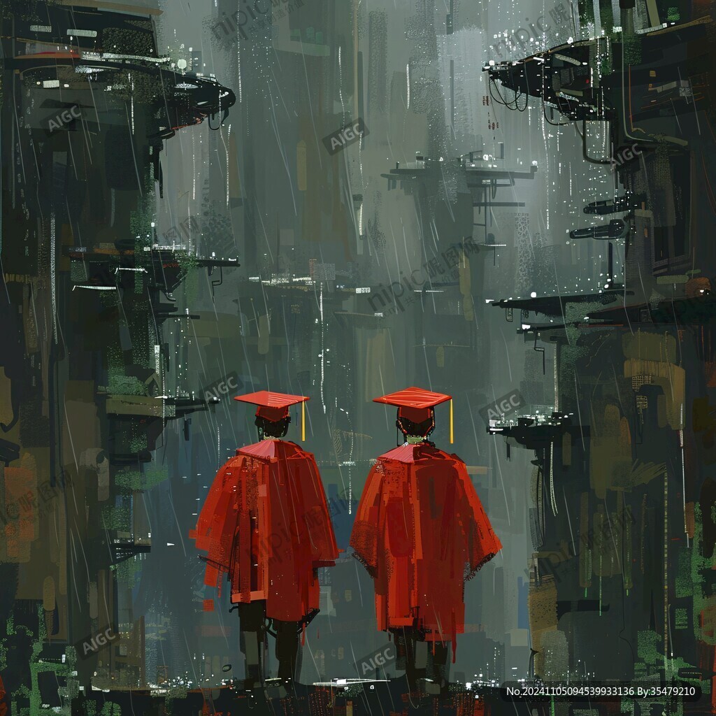 雨中的两个人
