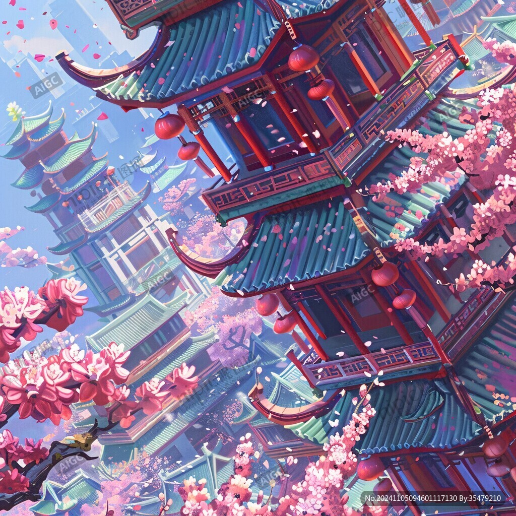 古风国潮风建筑