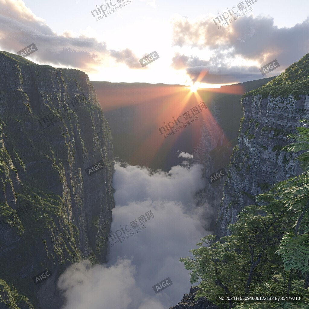 3d悬崖云海