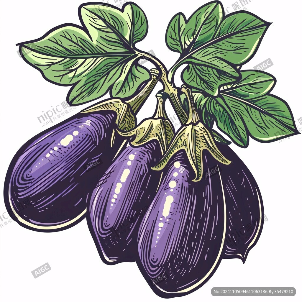 茄子蔬菜插画