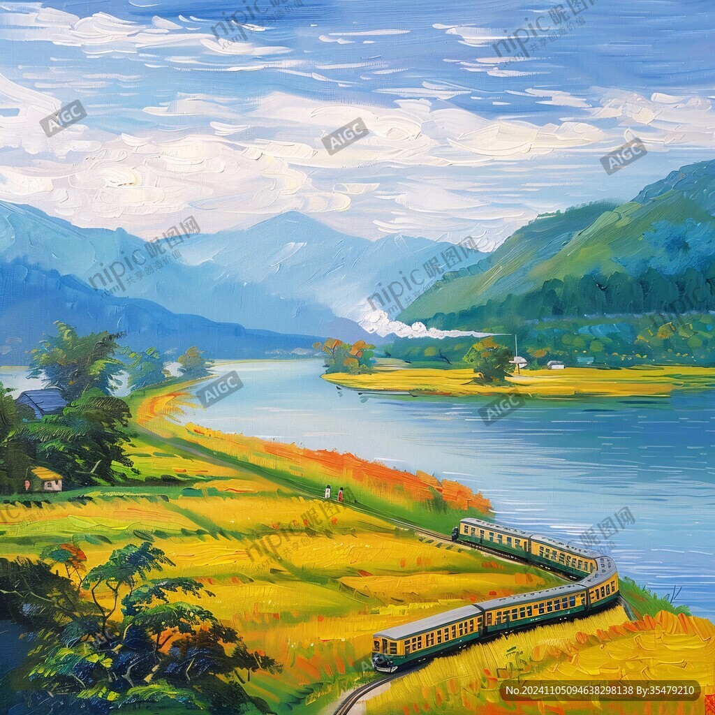 稻田风景插画