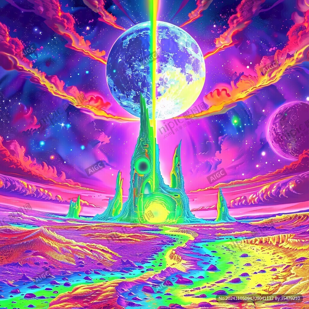外星球幻想场景插画