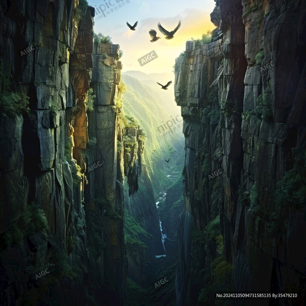 3d悬崖山脉立体画