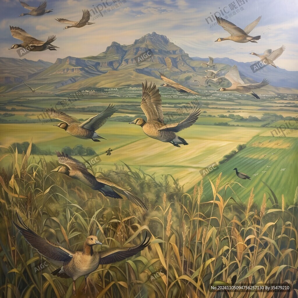 鸟类大厅壁画