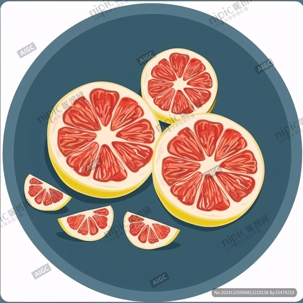 红心柚子插画