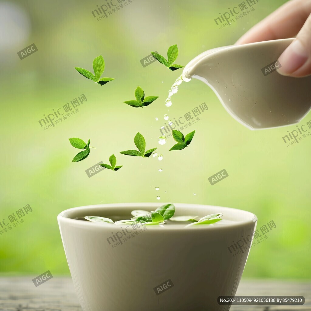 创意绿茶素材