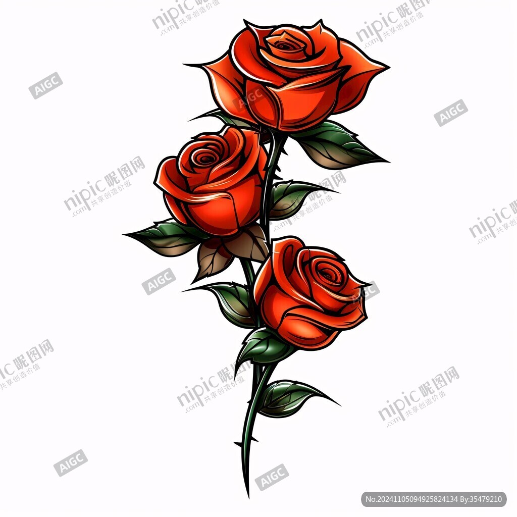 卡通玫瑰花