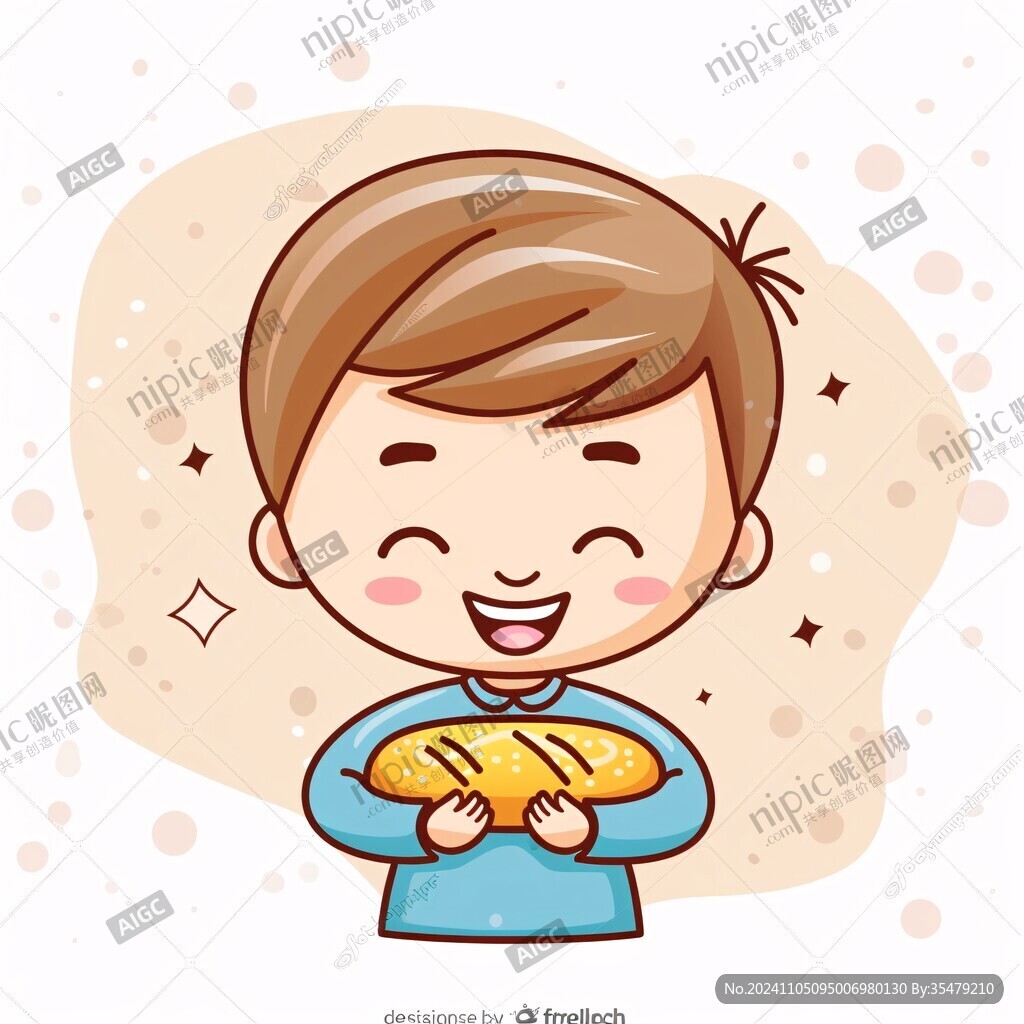 馋嘴小男孩卡通男生