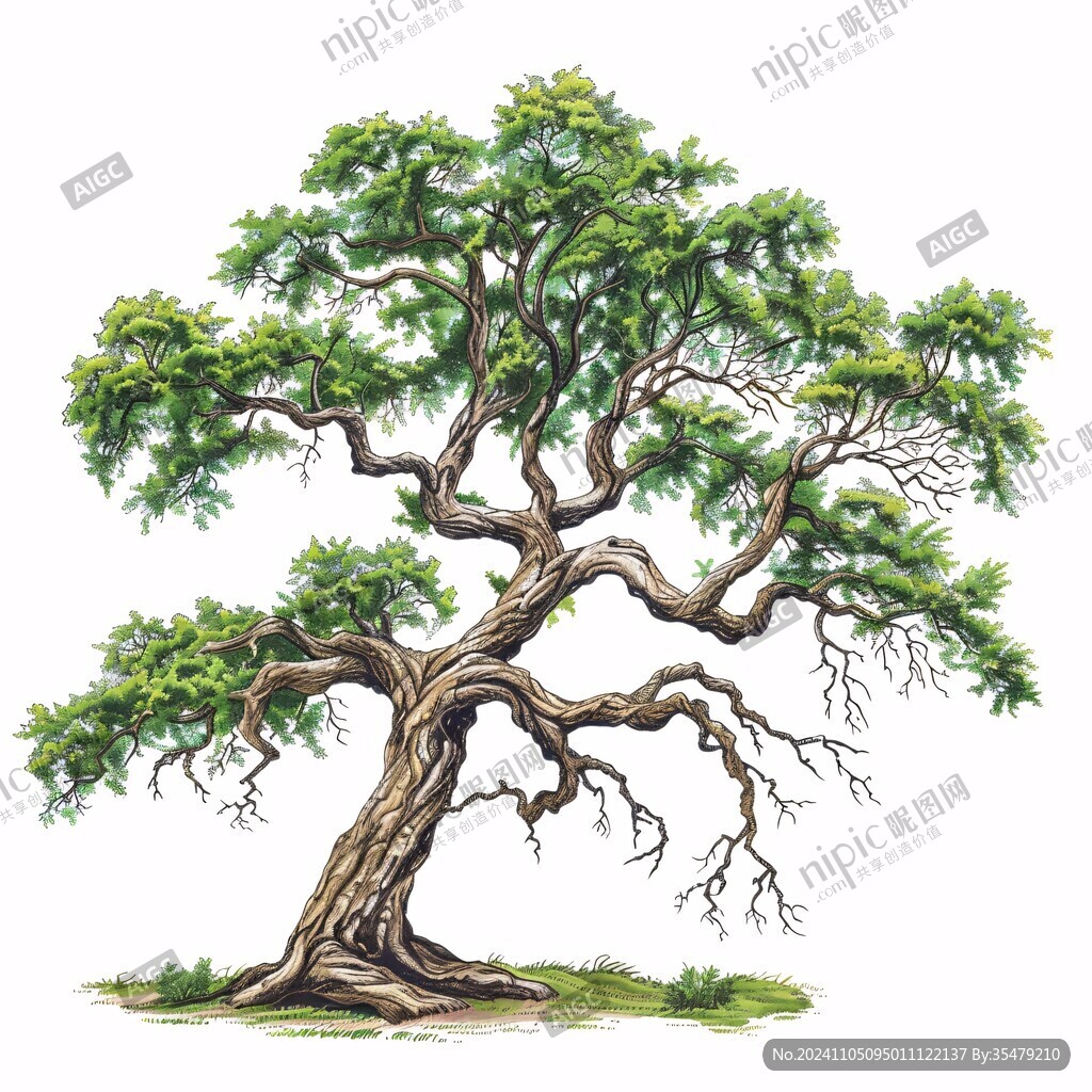 大树素材手绘
